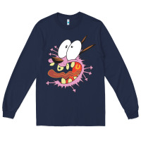 Navy courage the cowardly dog Long Sleeve Tee - linhVisuals