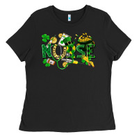 Black nurse st patrick Ladies Tee - FaDigitalArtStudio