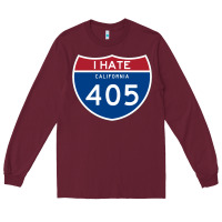 Burgundy los angeles california interstate 405 (i 405) sweatshirt Long Sleeve Tee - linhVisuals