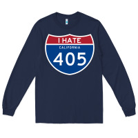 Navy los angeles california interstate 405 (i 405) sweatshirt Long Sleeve Tee - linhVisuals