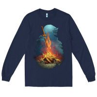 Navy Souls Bonfire Long Sleeve Tee - linhVisuals