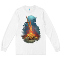 White Souls Bonfire Long Sleeve Tee - linhVisuals