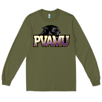 Army Green Prairie View A&M Panthers And Lady Panthers Rectangle Patch Long Sleeve Tee - linhVisuals