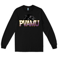Black Prairie View A&M Panthers And Lady Panthers Rectangle Patch Long Sleeve Tee - linhVisuals