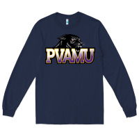 Navy Prairie View A&M Panthers And Lady Panthers Rectangle Patch Long Sleeve Tee - linhVisuals