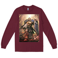Burgundy Warhammer Characters Long Sleeve Tee - linhVisuals