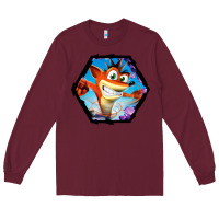 Burgundy CRASH BANDICOOT LEGENDS Long Sleeve Tee - linhVisuals