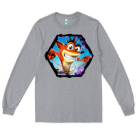 Heather Grey CRASH BANDICOOT LEGENDS Long Sleeve Tee - linhVisuals