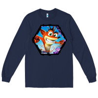 Navy CRASH BANDICOOT LEGENDS Long Sleeve Tee - linhVisuals