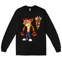Black CRASH BANDICOOT Long Sleeve Tee - linhVisuals