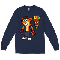 Navy CRASH BANDICOOT Long Sleeve Tee - linhVisuals