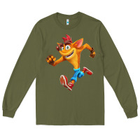 Army Green CRASH BANDICOOT Long Sleeve Tee - linhVisuals