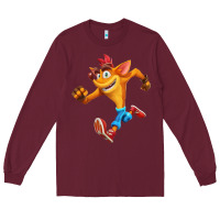 Burgundy CRASH BANDICOOT Long Sleeve Tee - linhVisuals