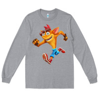 Heather Grey CRASH BANDICOOT Long Sleeve Tee - linhVisuals