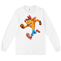 White CRASH BANDICOOT Long Sleeve Tee - linhVisuals