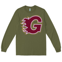 Army Green guildford flames Long Sleeve Tee - linhVisuals