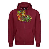 Burgundy louisiana map with mardi gras crocodile Zipper Hoodie - RanaPortraitStore