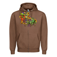 Chestnut louisiana map with mardi gras crocodile Zipper Hoodie - RanaPortraitStore