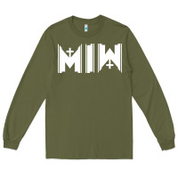 Army Green Motionless In White Long Sleeve Tee - linhVisuals