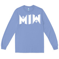 Colony Blue Motionless In White Long Sleeve Tee - linhVisuals