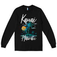Black family vacation retro sunset hawaii kauai t shirt Long Sleeve Tee - linhVisuals