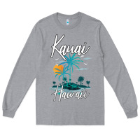 Heather Grey family vacation retro sunset hawaii kauai t shirt Long Sleeve Tee - linhVisuals