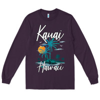 Plum family vacation retro sunset hawaii kauai t shirt Long Sleeve Tee - linhVisuals