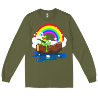Army Green the rainbow connection Long Sleeve Tee - linhVisuals