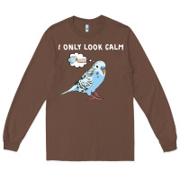 Chestnut parakeet bird biting finger funny i only look calm Long Sleeve Tee - linhVisuals