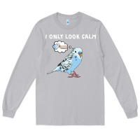 Moon Dust parakeet bird biting finger funny i only look calm Long Sleeve Tee - linhVisuals