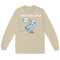 Mushroom parakeet bird biting finger funny i only look calm Long Sleeve Tee - linhVisuals