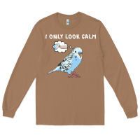 Toasted Coconut parakeet bird biting finger funny i only look calm Long Sleeve Tee - linhVisuals