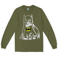 Army Green catman tshirt Long Sleeve Tee - linhVisuals