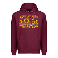 Burgundy cinco de mayo sunflower background Premium Hoodie - Artiststas