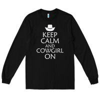 Black keep calm and cowgirl horse Long Sleeve Tee - linhVisuals