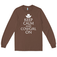 Chestnut keep calm and cowgirl horse Long Sleeve Tee - linhVisuals