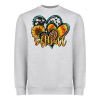 Heather Grey softball hearts Heavyweight Sweatshirt - Jasminsmagicworld