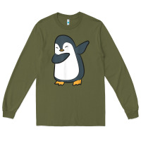Army Green penguin dabbing funny Long Sleeve Tee - linhVisuals