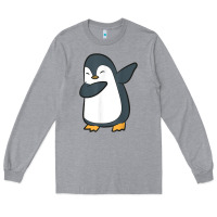 Heather Grey penguin dabbing funny Long Sleeve Tee - linhVisuals