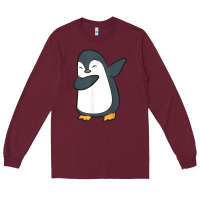 Burgundy penguin dabbing funny Long Sleeve Tee - linhVisuals