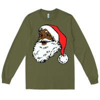 Army Green black santa claus christmas Long Sleeve Tee - linhVisuals