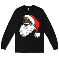 Black black santa claus christmas Long Sleeve Tee - linhVisuals
