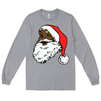 Heather Grey black santa claus christmas Long Sleeve Tee - linhVisuals