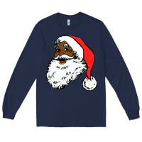 Navy black santa claus christmas Long Sleeve Tee - linhVisuals