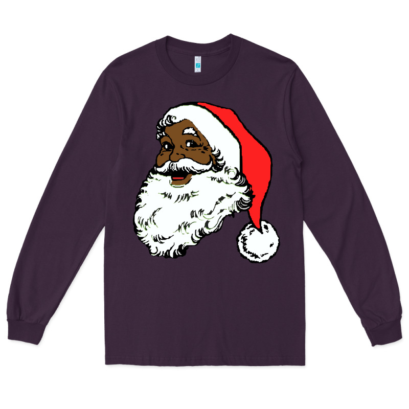 Black Santa Claus Christmas Long Sleeve Tee by linhVisuals | Teevron