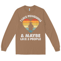 Toasted Coconut i like penguins and 3 people vintage Long Sleeve Tee - linhVisuals