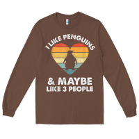 Chestnut i like penguins and 3 people vintage Long Sleeve Tee - linhVisuals