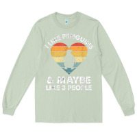 Matcha i like penguins and 3 people vintage Long Sleeve Tee - linhVisuals