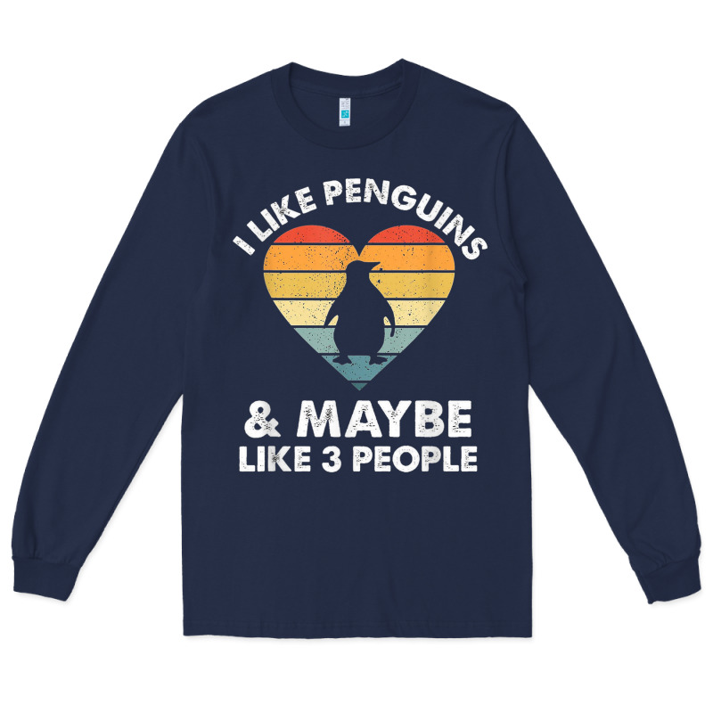 I Like Penguins And 3 People Vintage Long Sleeve Tee by linhVisuals | Teevron