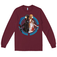 Burgundy sword art online -  kirito and asuna Long Sleeve Tee - linhVisuals